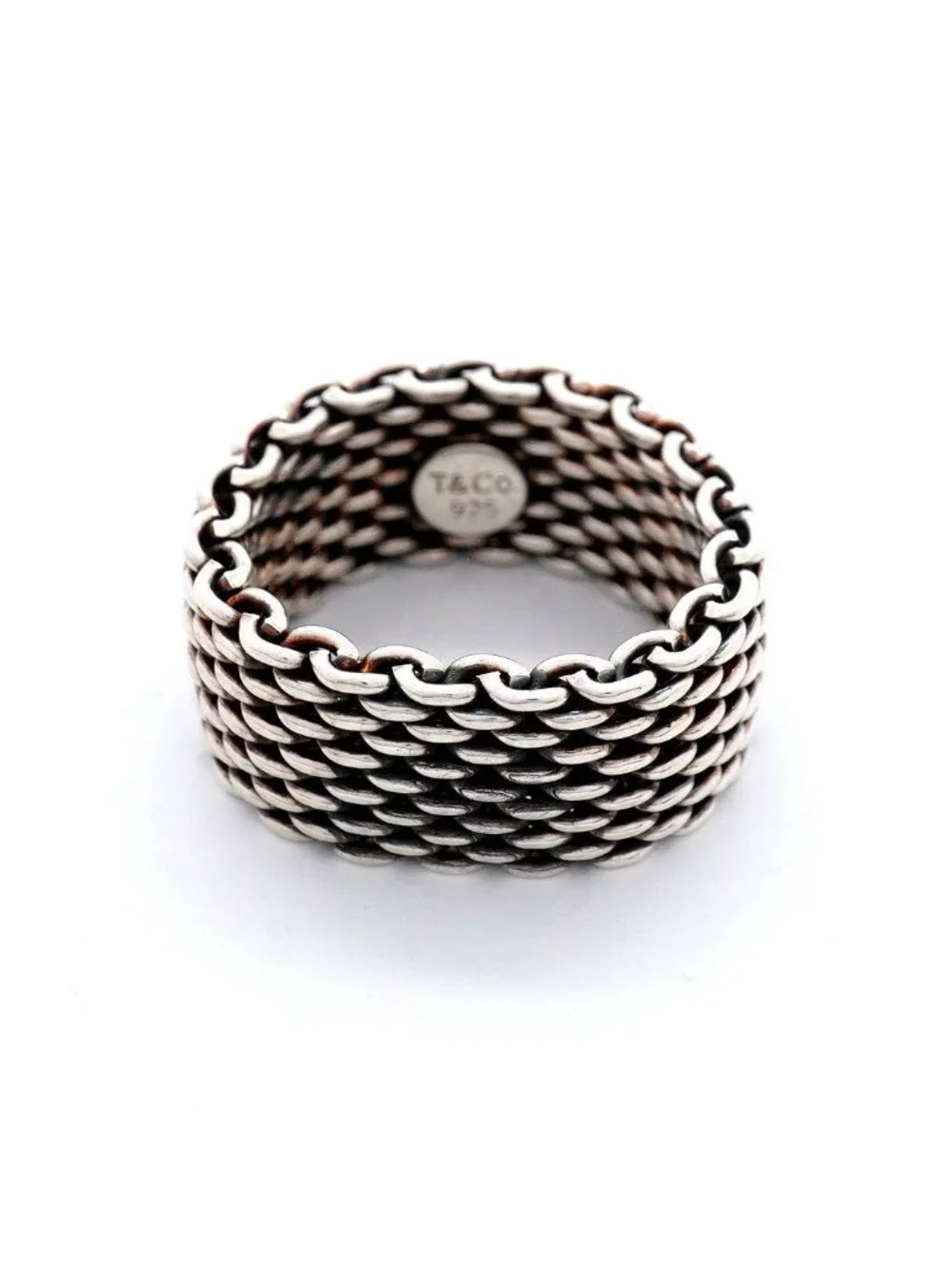 Tiffany & Co Ring Somerset Mesh 925 Sterling Silver